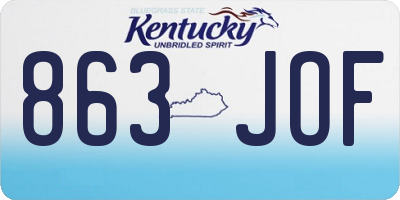 KY license plate 863JOF