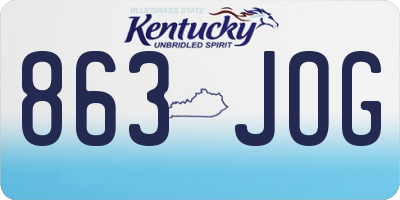 KY license plate 863JOG