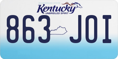 KY license plate 863JOI