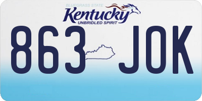 KY license plate 863JOK