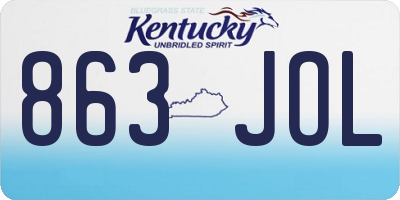 KY license plate 863JOL