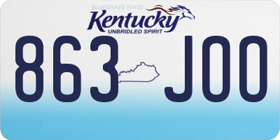 KY license plate 863JOO