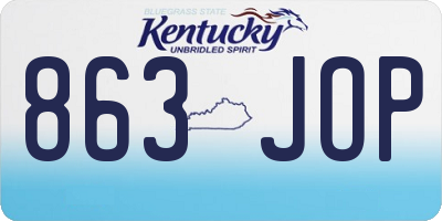 KY license plate 863JOP