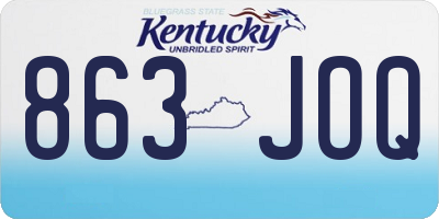 KY license plate 863JOQ