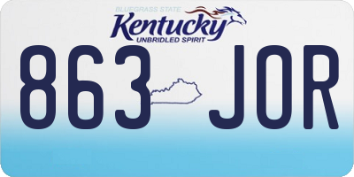 KY license plate 863JOR