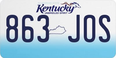 KY license plate 863JOS