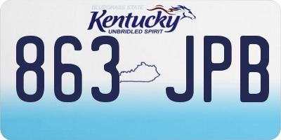 KY license plate 863JPB