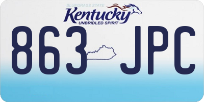 KY license plate 863JPC