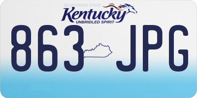 KY license plate 863JPG