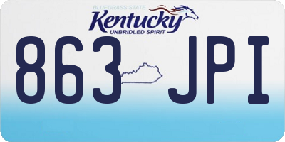 KY license plate 863JPI
