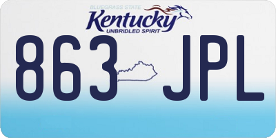 KY license plate 863JPL
