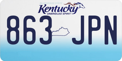 KY license plate 863JPN