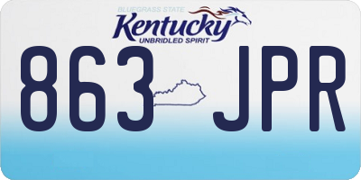 KY license plate 863JPR
