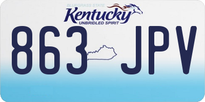 KY license plate 863JPV