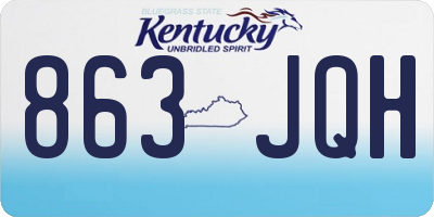 KY license plate 863JQH