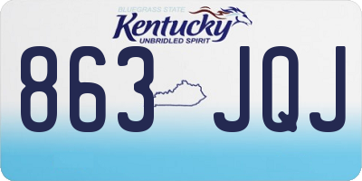 KY license plate 863JQJ