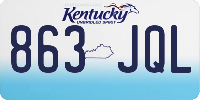 KY license plate 863JQL