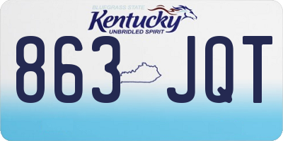 KY license plate 863JQT