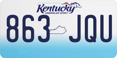 KY license plate 863JQU