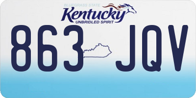 KY license plate 863JQV