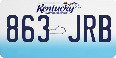KY license plate 863JRB