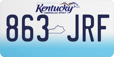 KY license plate 863JRF