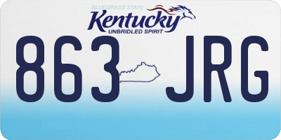 KY license plate 863JRG