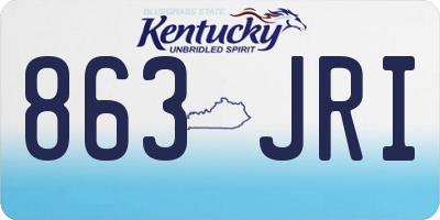 KY license plate 863JRI