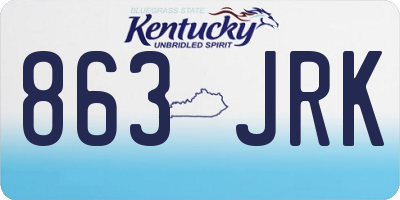 KY license plate 863JRK