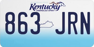 KY license plate 863JRN