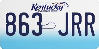 KY license plate 863JRR