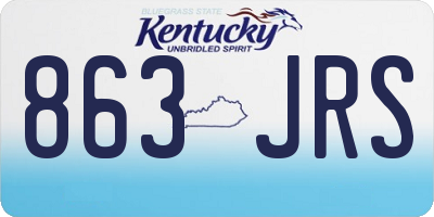 KY license plate 863JRS