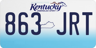KY license plate 863JRT