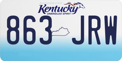 KY license plate 863JRW