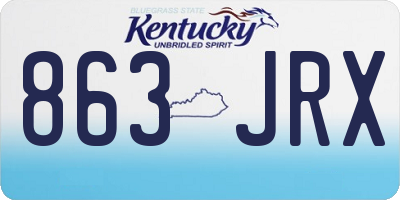 KY license plate 863JRX