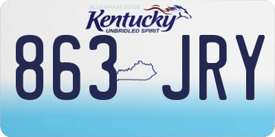 KY license plate 863JRY