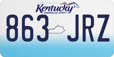 KY license plate 863JRZ