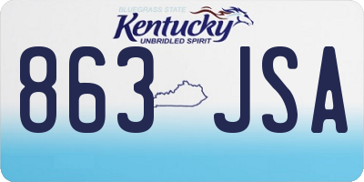 KY license plate 863JSA