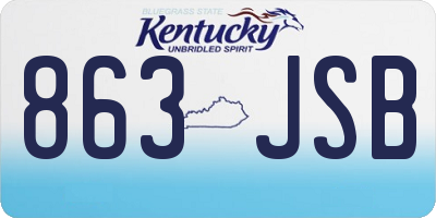 KY license plate 863JSB