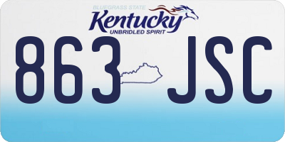 KY license plate 863JSC