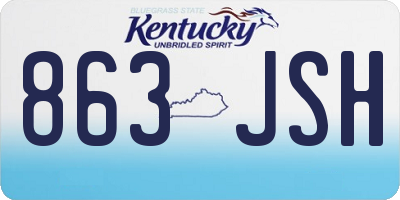 KY license plate 863JSH