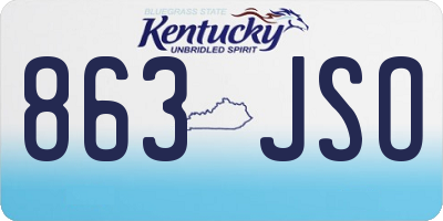 KY license plate 863JSO