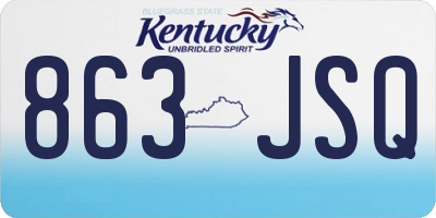 KY license plate 863JSQ