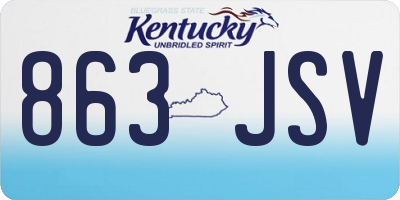 KY license plate 863JSV
