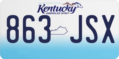 KY license plate 863JSX