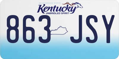 KY license plate 863JSY