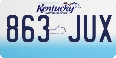KY license plate 863JUX