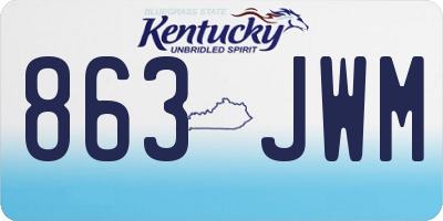 KY license plate 863JWM