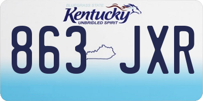 KY license plate 863JXR