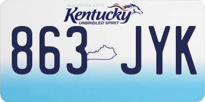 KY license plate 863JYK